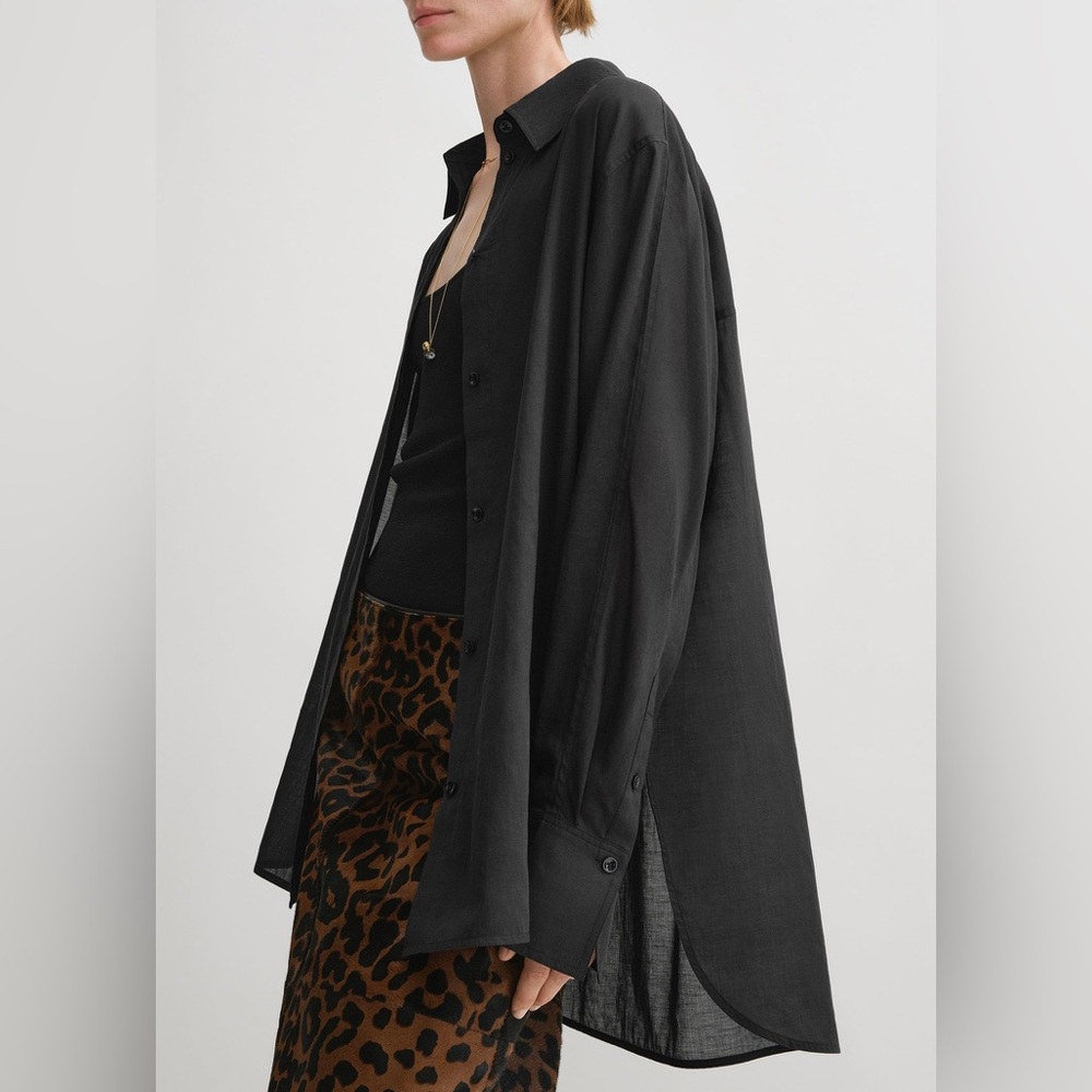 Toteme Kimono-sleeve Cotton Shirt Black
